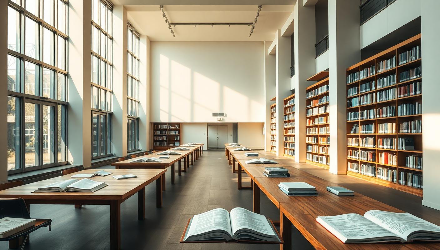 Modern academic research library with open scholarly journals